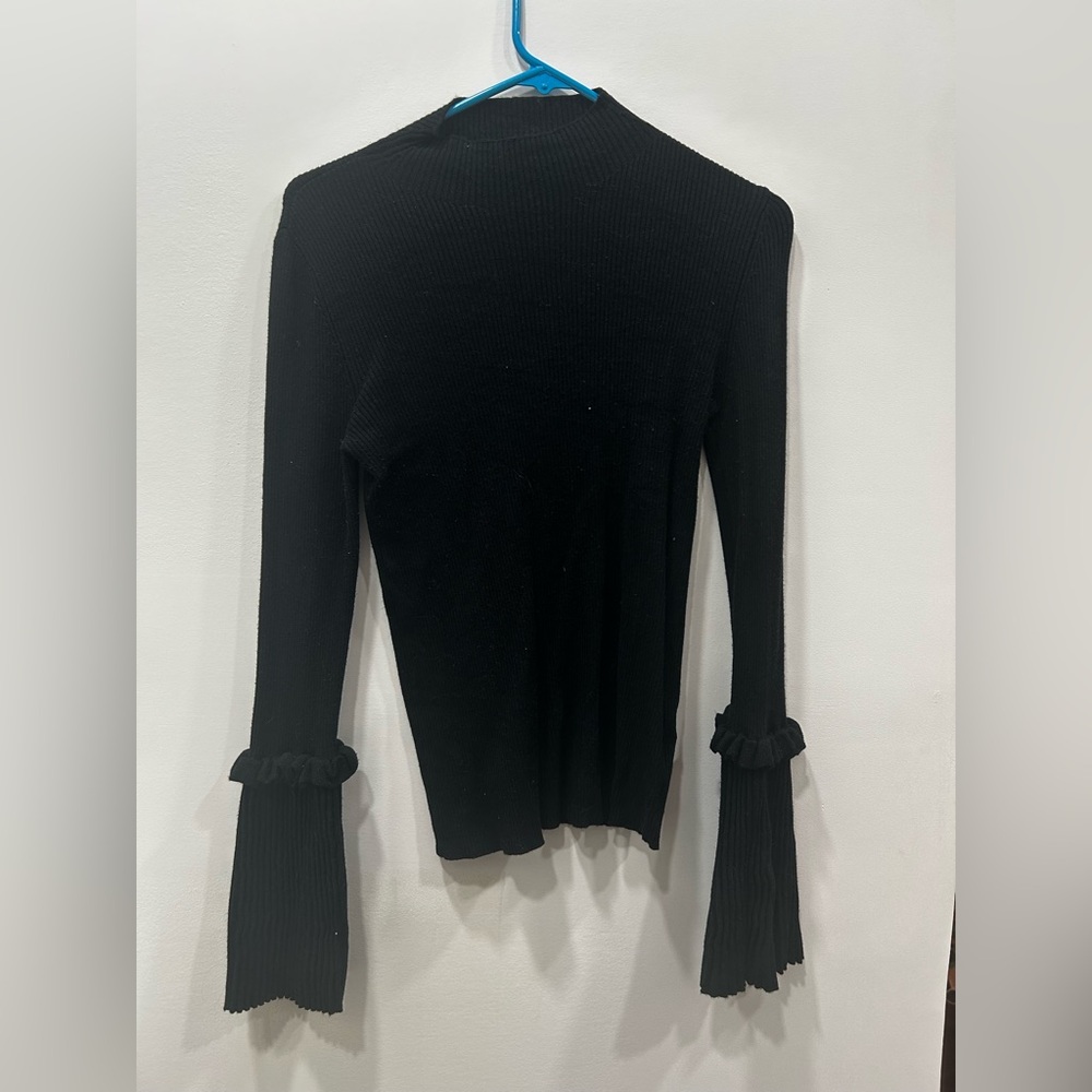 Philosophy Black Ribbed Blouse